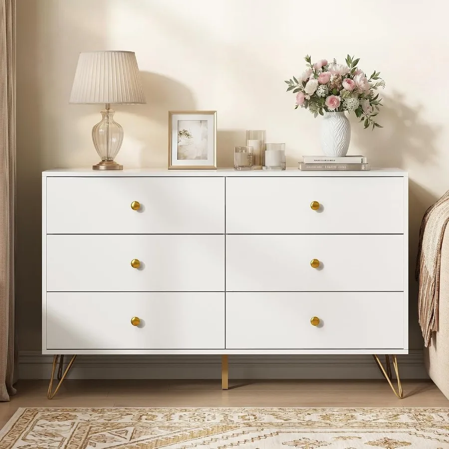 Bedroom 6-Drawer White Dresser - Storage recension och pris