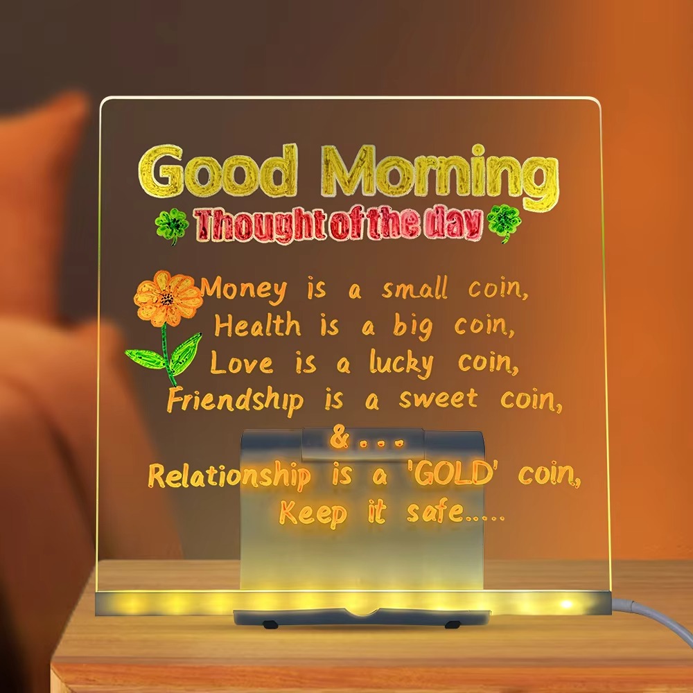 LED Note Board DIY Acrylic Mes - Floating Nightstand With Led Light recension och pris