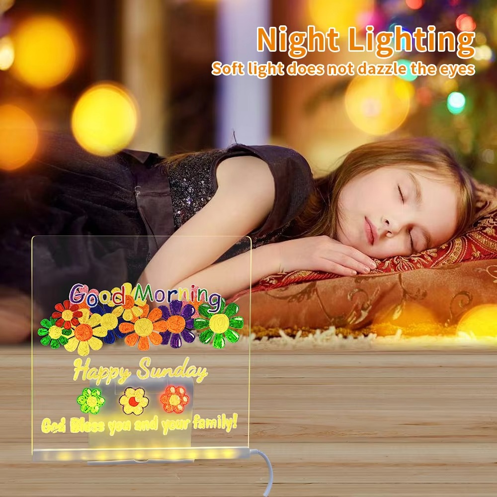 LED Note Board DIY Acrylic Mes - Floating Nightstand With Led Light recension och pris