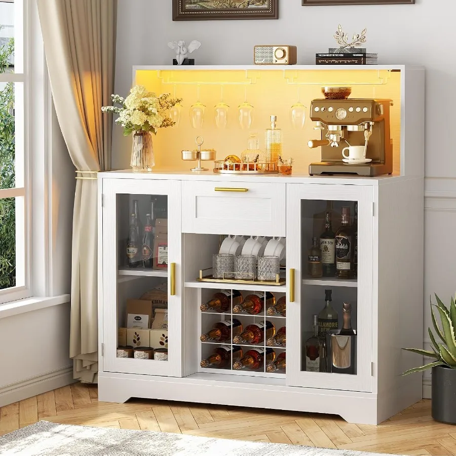 Coffee Bar Cabinet with RGB LE - Storage recension och pris
