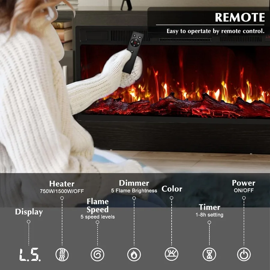 Living room TV stand with fire - Storage recension och pris