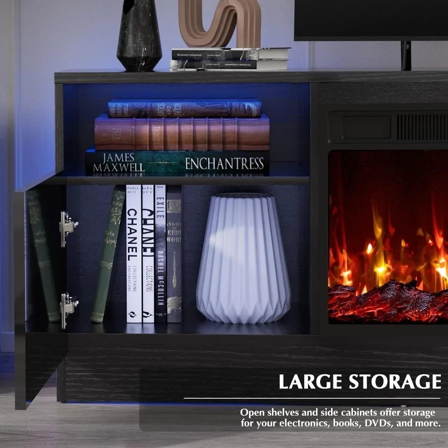Living room TV stand with fire - Storage recension och pris